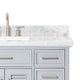 Kensington 49" Bath Vanity Rectangle Sink in Grey With Carrara Marble Top