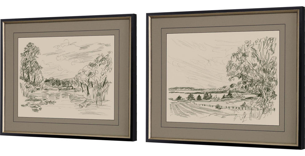 Sepia Scenes II, 2-Piece Set Framed Art