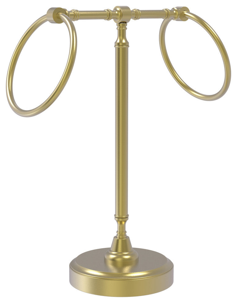 Vanity Top 2 Towel Ring Guest Towel Holder, Satin Brass