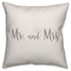 Mr. and Mrs. 16x16 Throw Pillow Cover