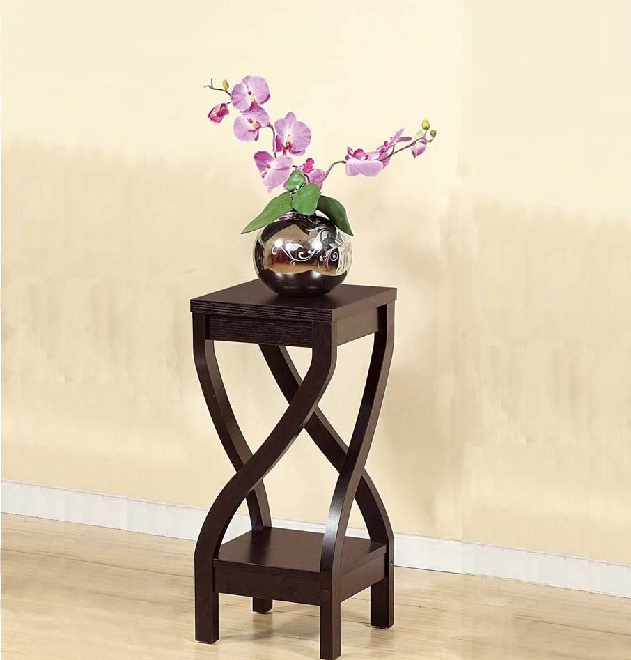 Benzara BM148786 Elegant Design Small Size Plant Stand, Dark Brown