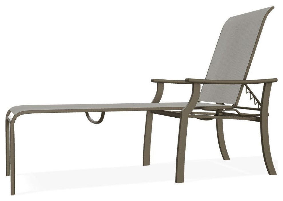 St. Catherine Sling 4-Position Outdoor Chaise Lounge, Augustine Oyster/Beachwood