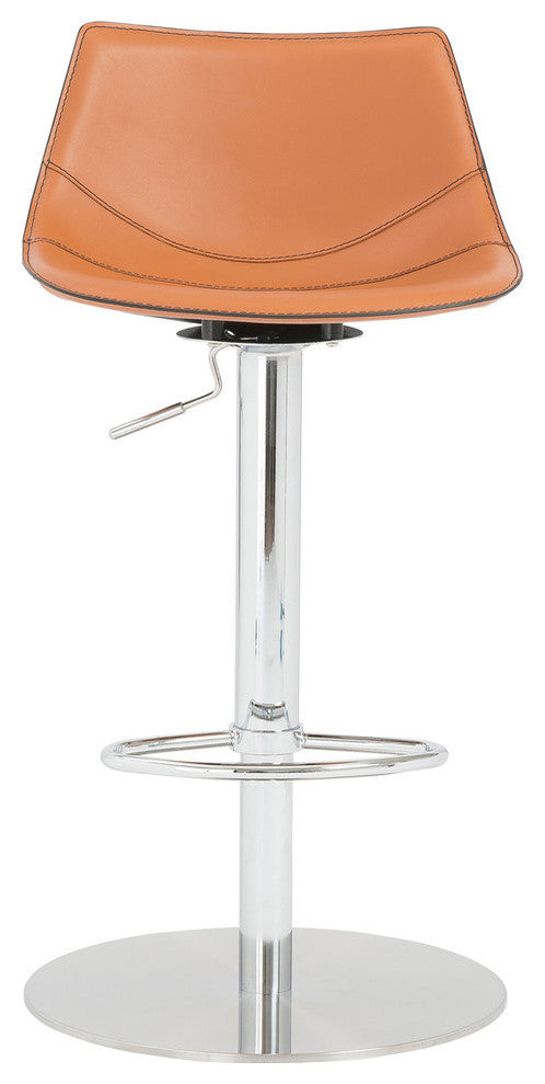 Rudy Bar and Counter Stool, Dark Caramel/Stainless Steel