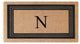 A1HC Natural Coir Monogrammed Triple Border Flock Durable Doormat, 18"x30", N