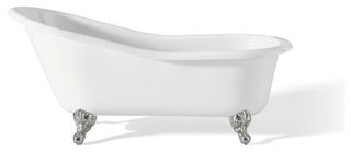 Cheviot Products Slipper Cast Iron Bathtub With Continuous Rolled Rim, Chrome
