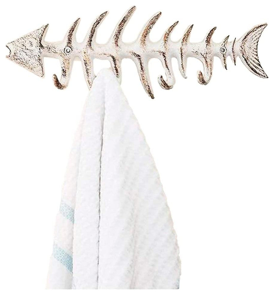Decorative Fish Bones Wall Mount Towel Rack