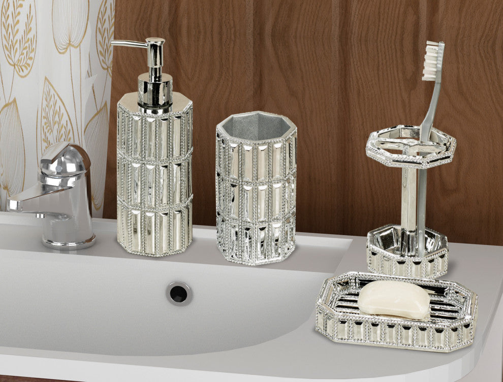 nu steel Glitz Chrome Bath Collection, 4-Piece Set