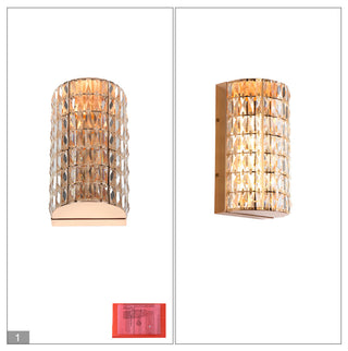 LNC Brusmogan Rose Gold Contemporary Crystal LED Wall Light