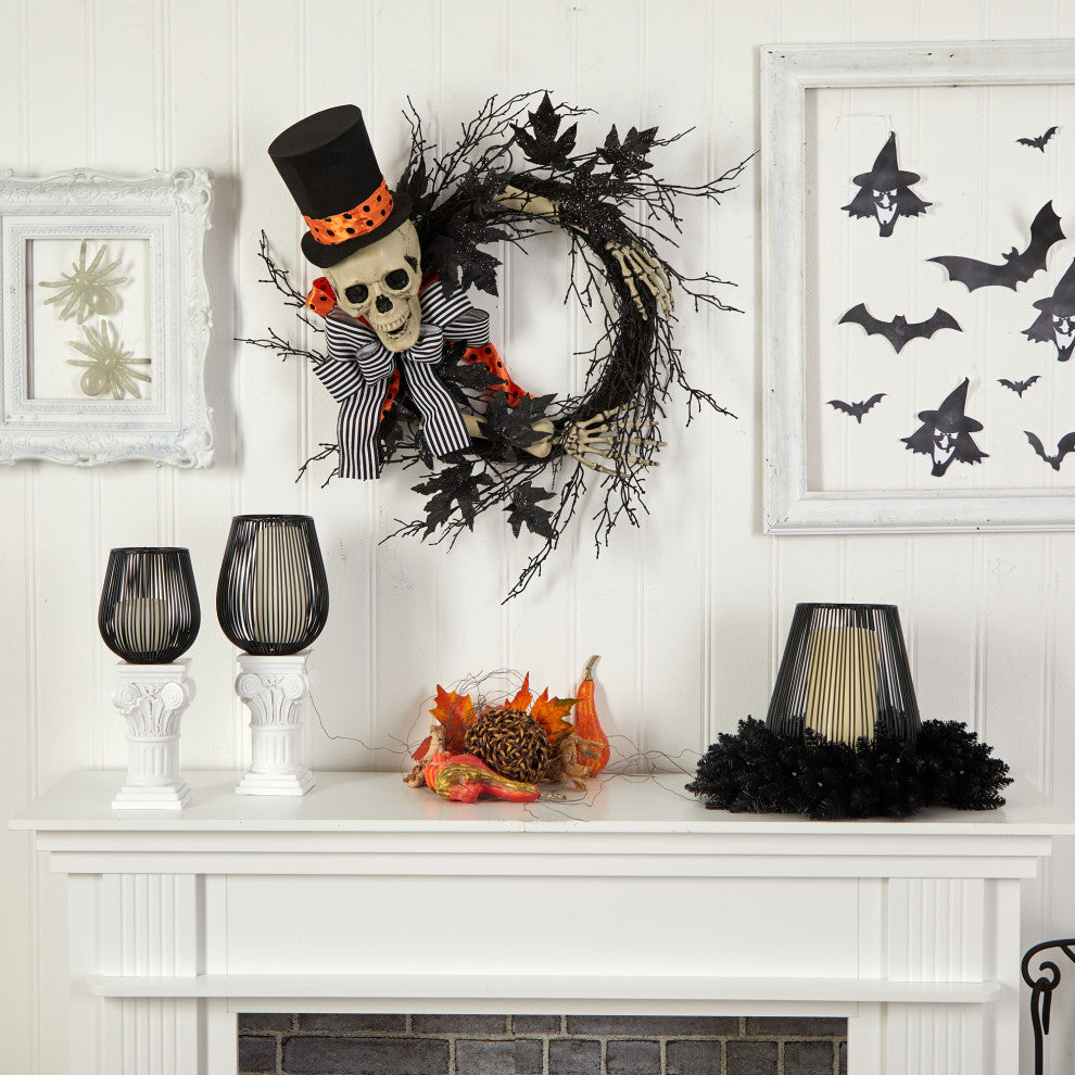 Nearly Natural W1199 26" Halloween Dapper Skeleton Wreath