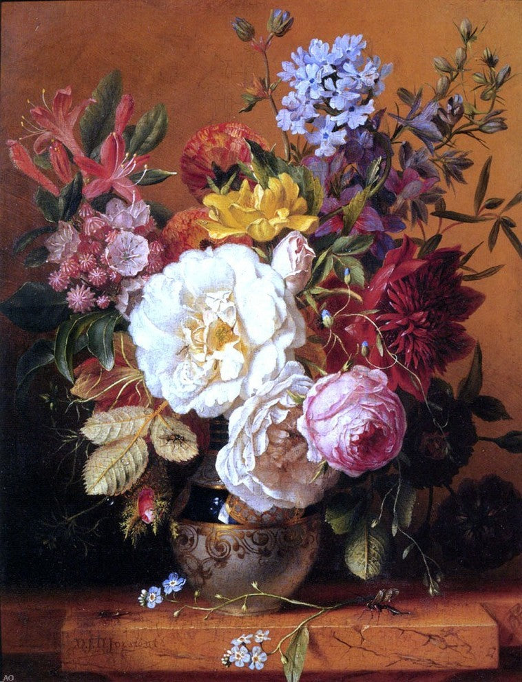 Dirk Jan Hendrik Joosten A Still Life With Roses Forget-Me-Nots Wall Decal
