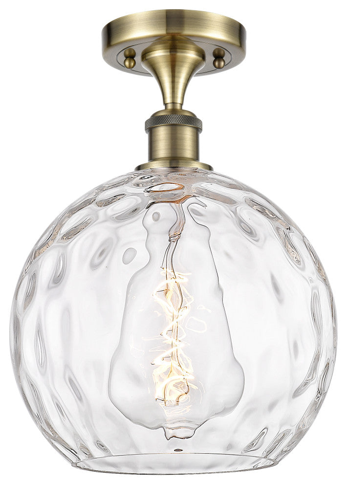 Innovations 516-1C-AB-G1215-10-LED 1 Light Semi-Flush Mount, Antique Brass