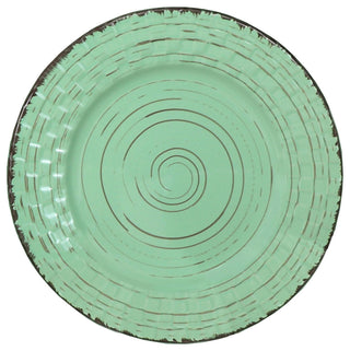 Basketweave 16 Piece Stoneware Dinner Set, Service for 4, Green