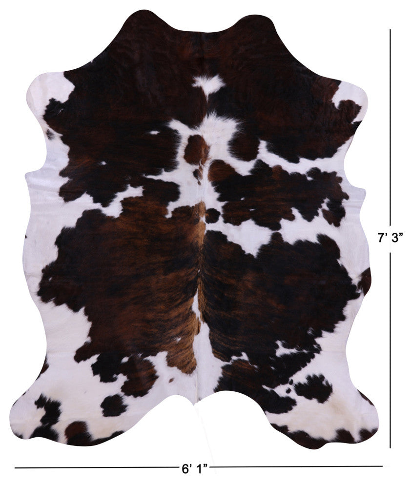 7' 3" X 6' 1" Organic Natural Hair-On Cowhide Area Rug C1844