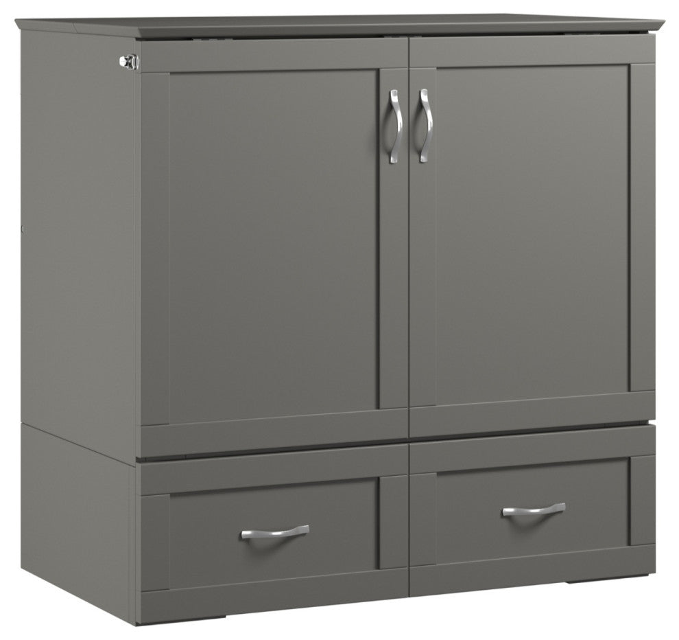 Hamilton Murphy Bed Chest Twin Extra Long Gray With Charging Station