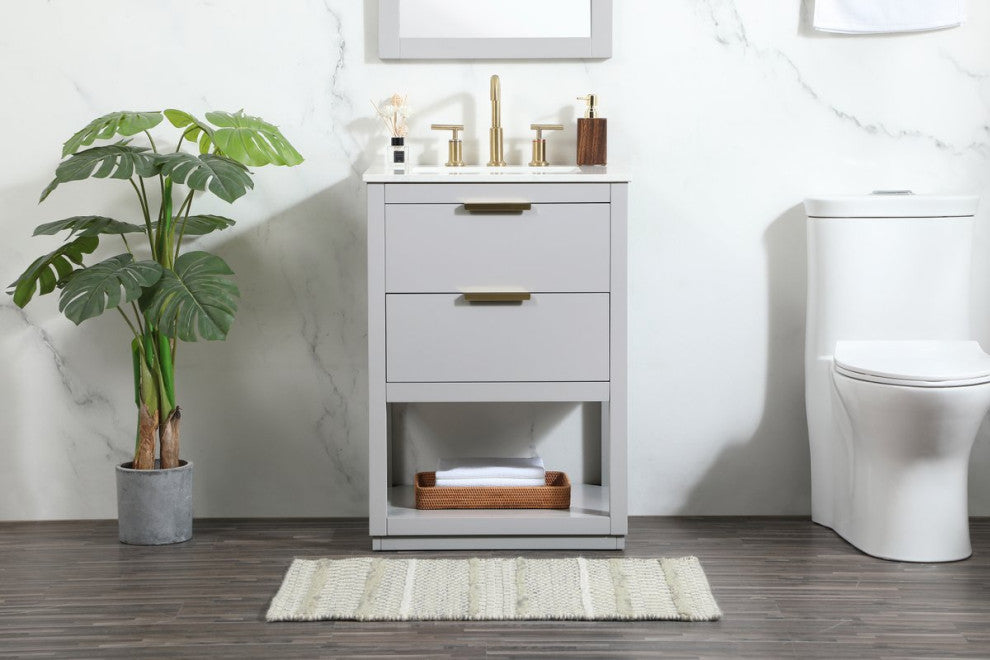 Louie 24" Single Bathroom Vanity, Gray