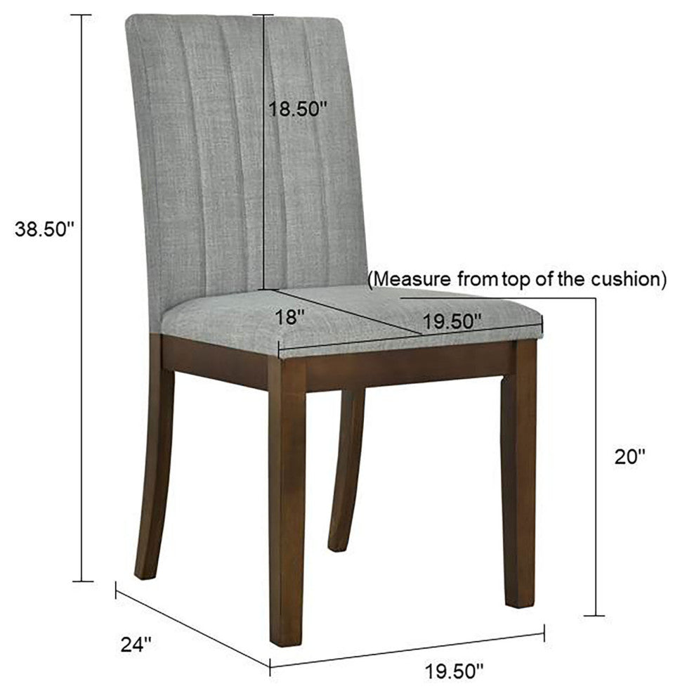 510 Design Everly Upholstered Channel-back Dining Chair Set of 2, Gray