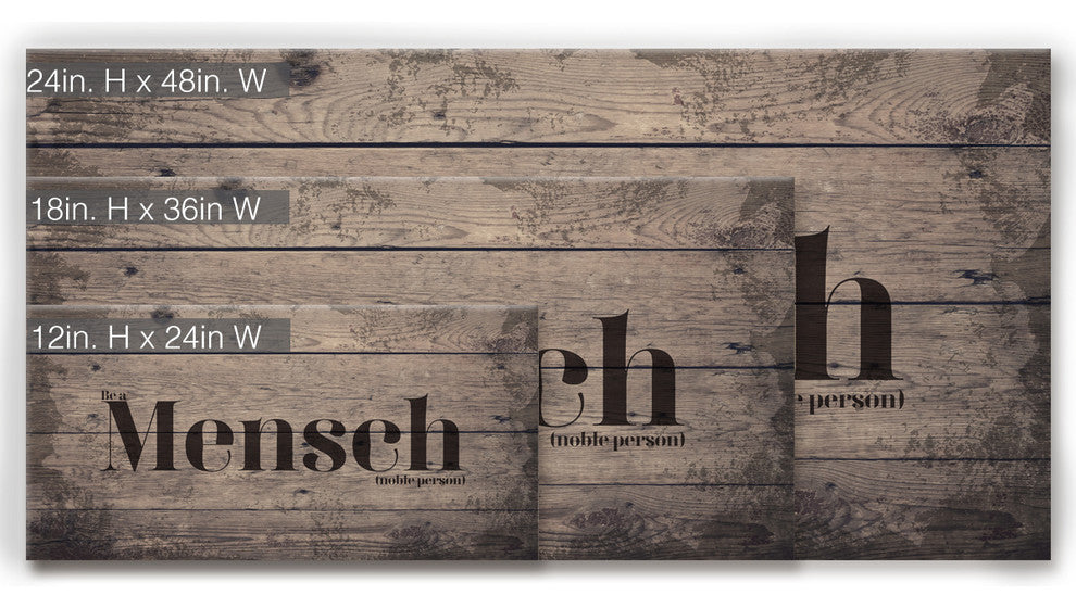 Ready2HangArt Inspirational 'Mensch' Wrapped Canvas Wall Art