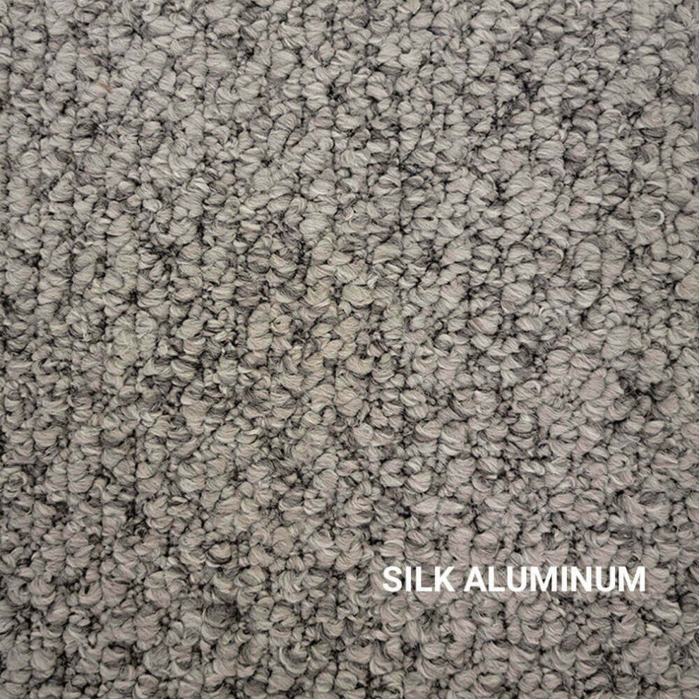 Dream Land Wool Inspired Berber Indoor Area Rug, Silk Aluminum, 4x6