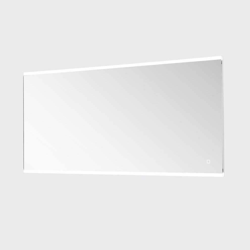 Ove Decors Caro LED 60 x 28 in. Mirror in White and Aluminum Finish
