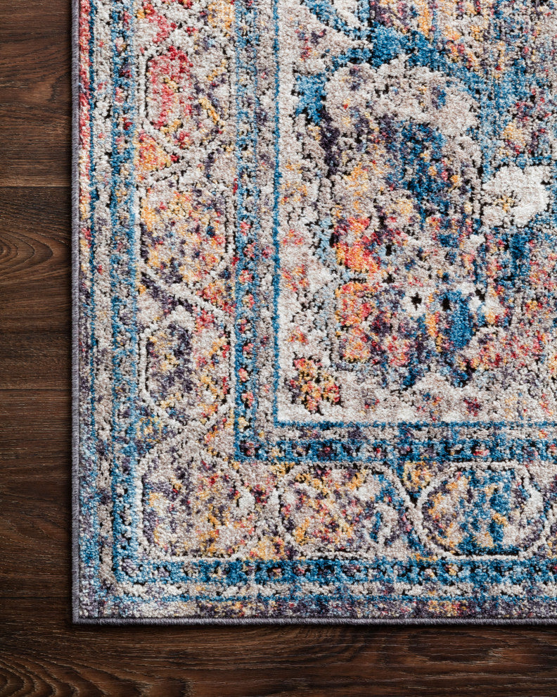 Polyester Pile Dante Area Rug by Loloi II, Multi/Stone, 1'6"x1'6" Sample Swatch