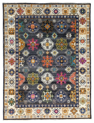 EORC Gray/Ivory Hand Knotted Wool Kazak Collection Rug, 6'x9'
