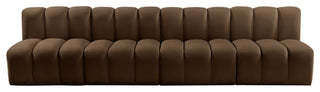 Arc Velvet Upholstered 4-Pc. Modular Sofa, Brown