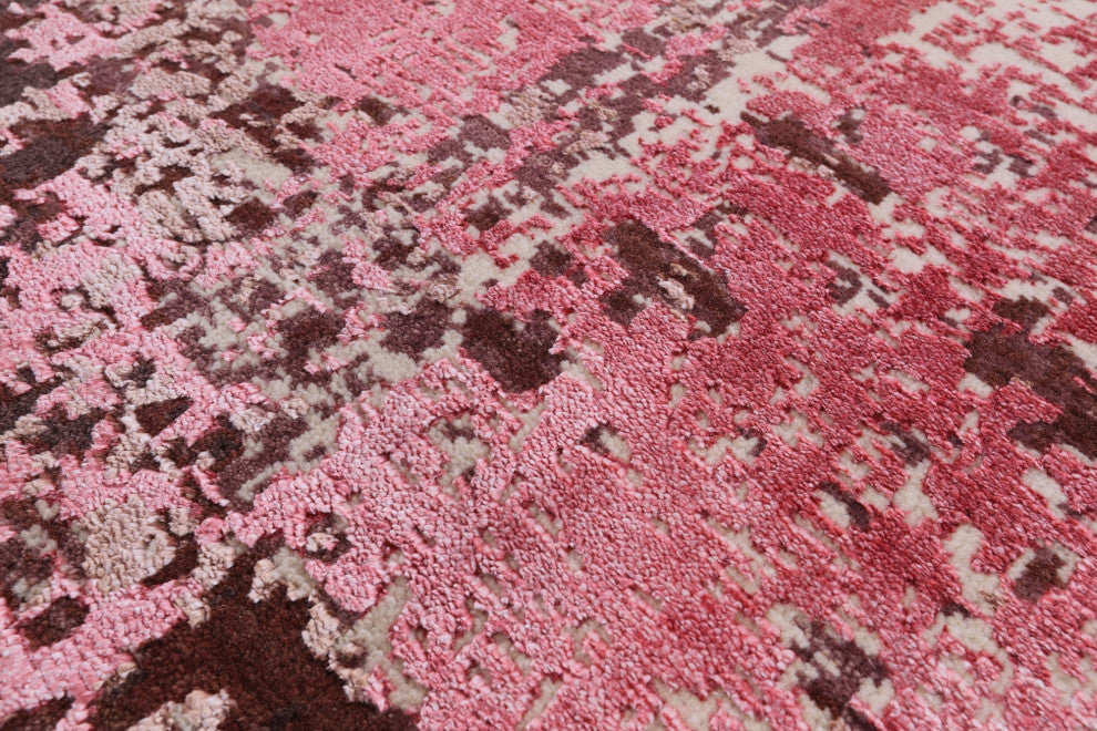 Handmade Abstract Wool and Silk Rug 5' 0" X 7' 0" Q7080