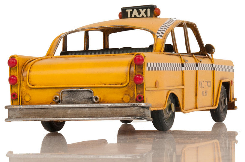 Handmade Classic New York City Taxi Model, Collectible Metal Scale Model Taxi