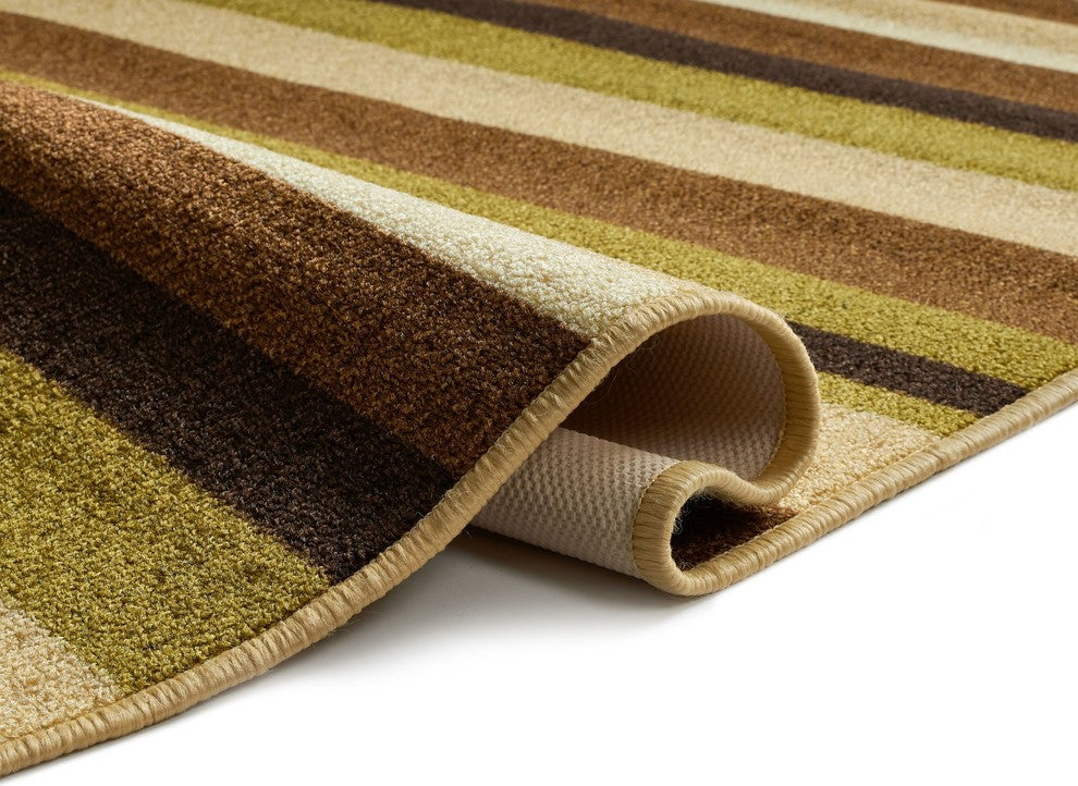 Well Woven Kings Court Uni Stripes Modern Lines Green Area Rug