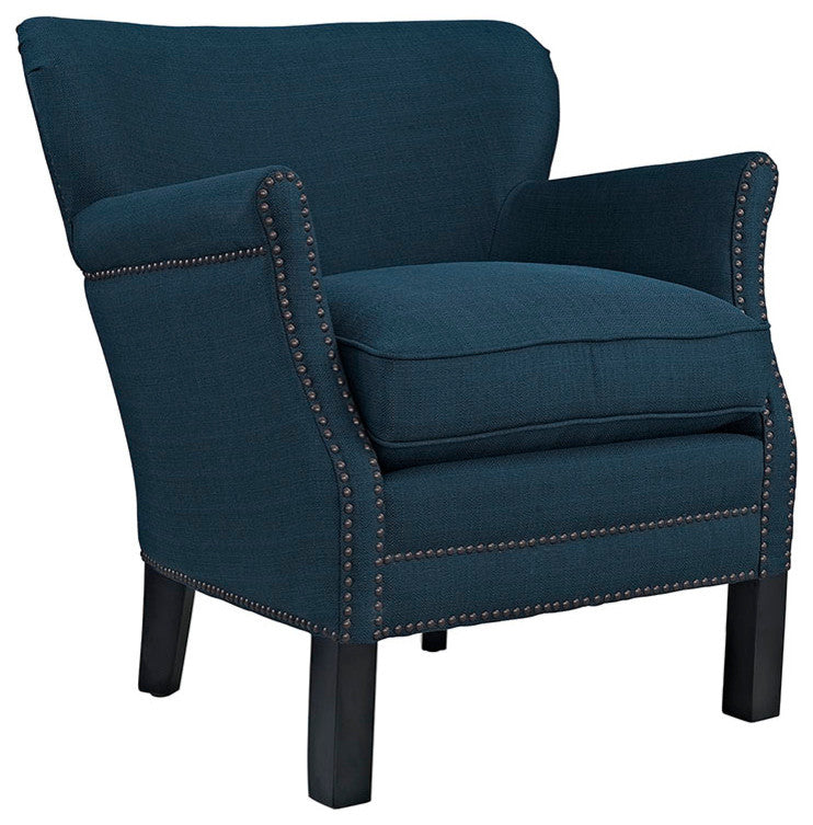 Modern Azure Key Upholstered Fabric Armchair