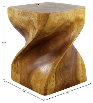 Haussmann Wood Big Twist Coffee Table 16 in SQ x 20 in High Oak Oil