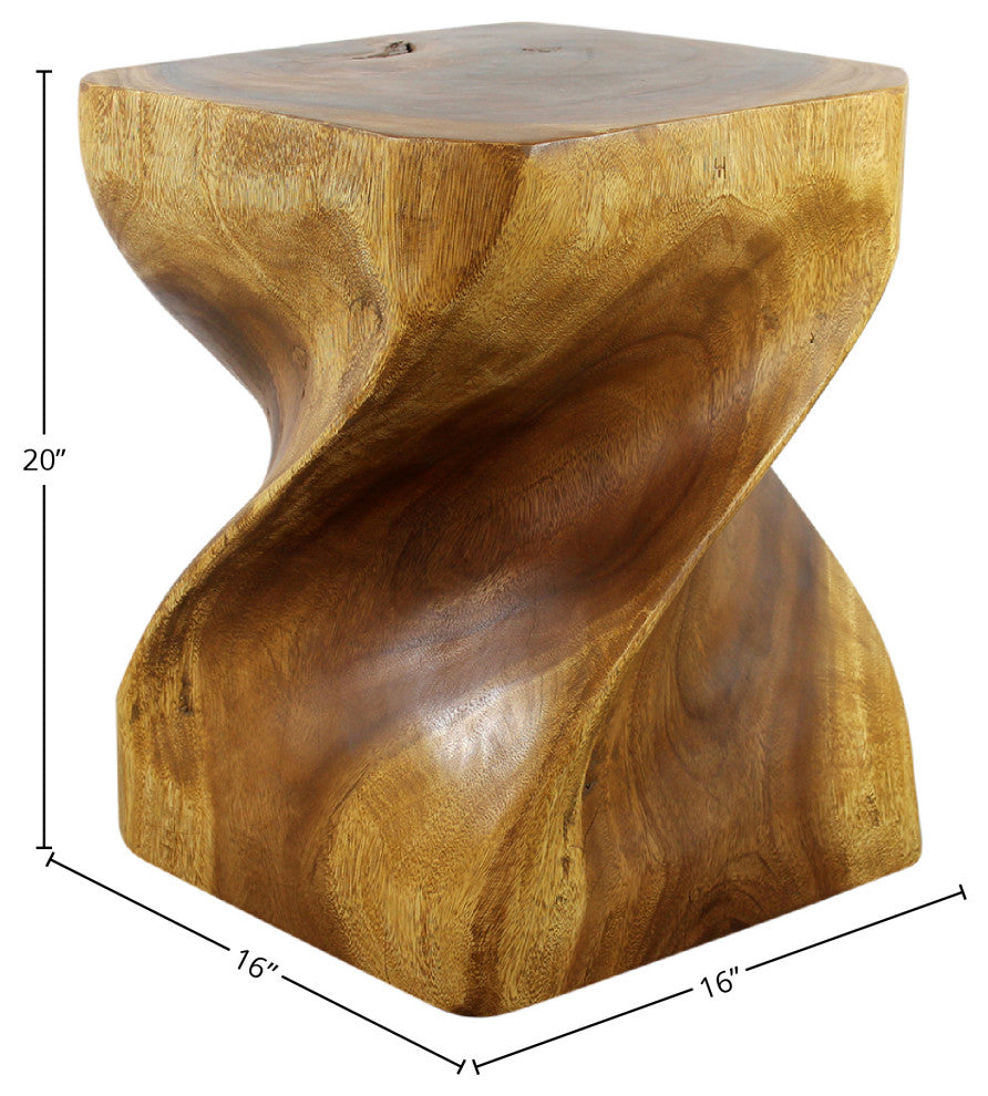 Haussmann Wood Big Twist Coffee Table 16 in SQ x 20 in High Oak Oil