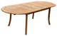 7-Piece Outdoor Teak Dining Set: 94" Oval Table, 6 Leveb Stacking Arm Chairs