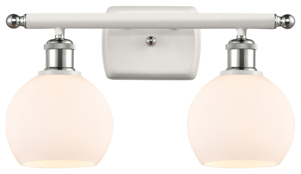 Innovations 516-2W-WPC-G121-6-LED 2 Light Vanity Light, White, Polished Chrome