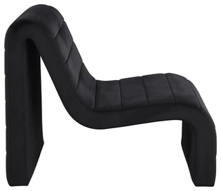 Ivy Upholstered Accent Chair, Black, Velvet