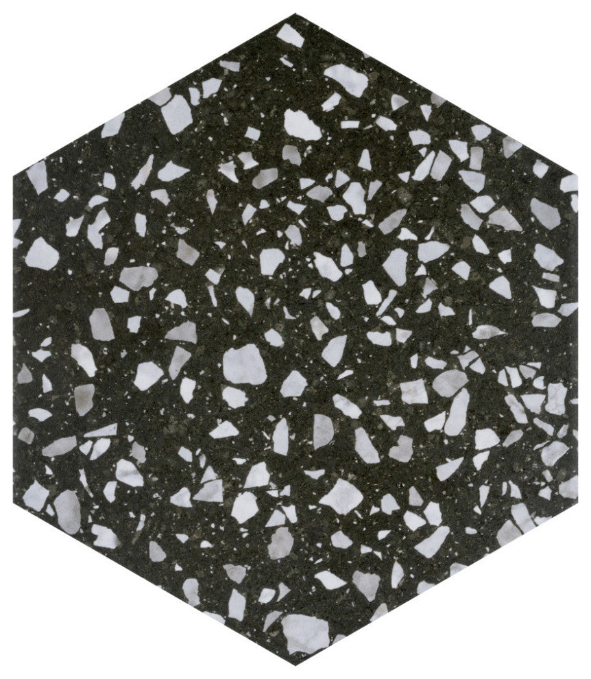 Venice Hex Black Porcelain Floor and Wall Tile