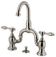 Kingston Brass Bridge Bathroom Faucet With Brass Pop-Up, Brushed Nickel