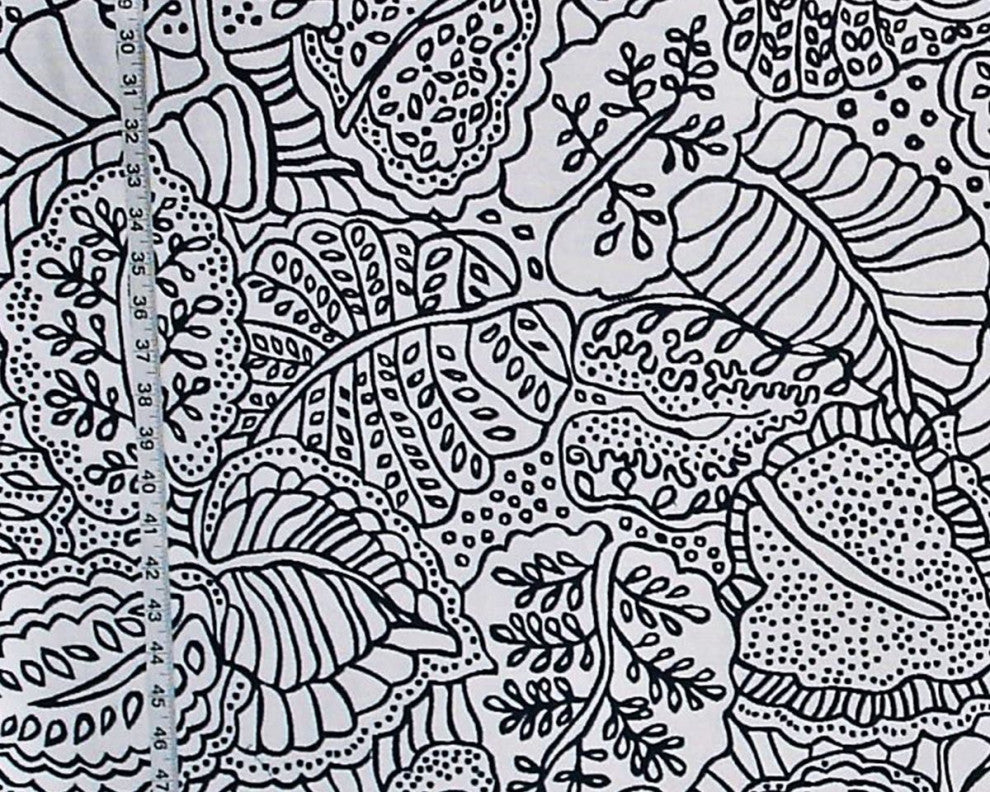 Blue Tropical Jungle Upholstery Fabric Reversible, Sample Cut- 6" X 4" Piece