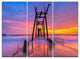"Discarded Wooden Bridge at Sunset" Sea Pier Metal Wall Art, 3 Panels, 36"x28"