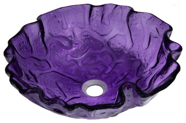 Eden Bath EB_GS20 Purple Free form Wave Glass Vessel Sink