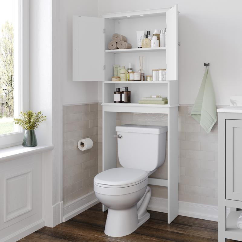 Dune Farmhouse Over the Toilet Bathroom Storage Cabinet, White