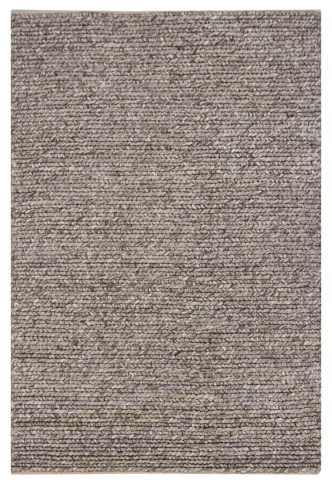 Valencia Contemporary Area Rug, Ivory and Brown, 9'x13'