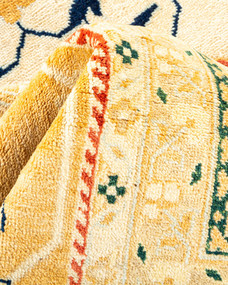 Eclectic, One-of-a-Kind Hand-Knotted Area Rug Ivory, 9' 1" x 12' 4"