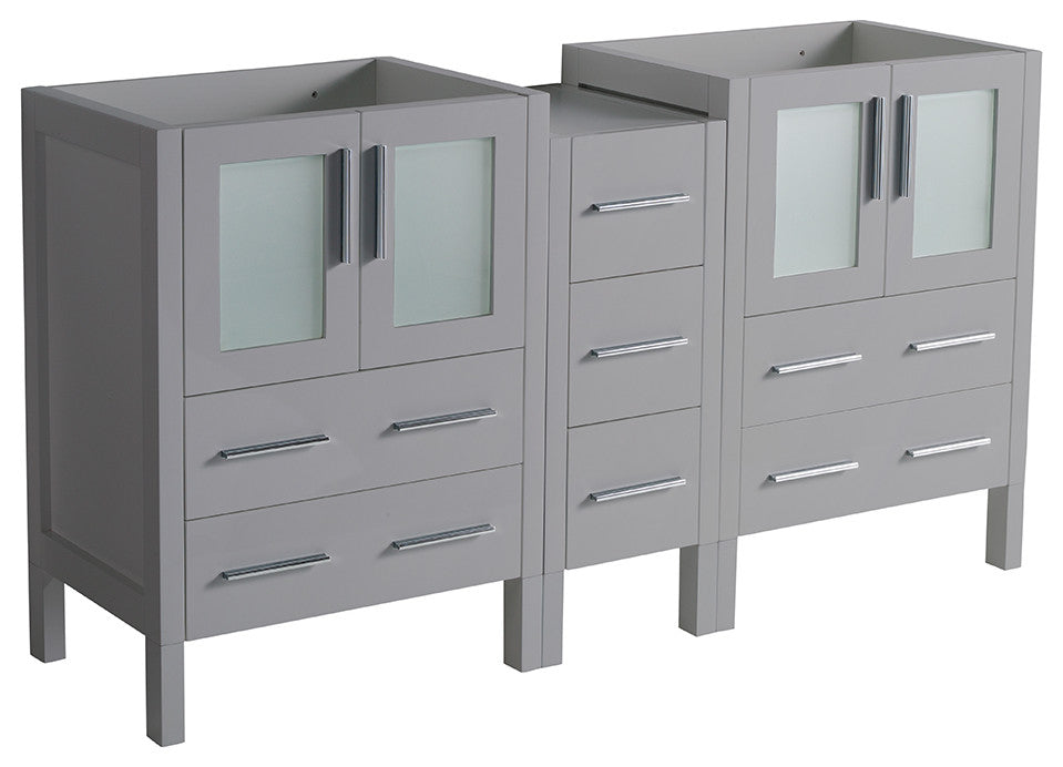 Torino Modern Bathroom Cabinet, Gray, 60"