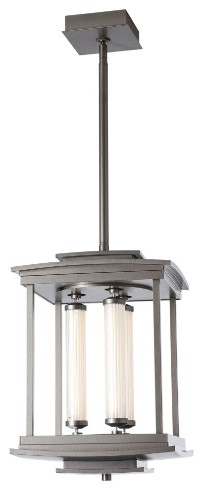 Athena 3-Light LED Lantern Dark Smoke Clear Glass