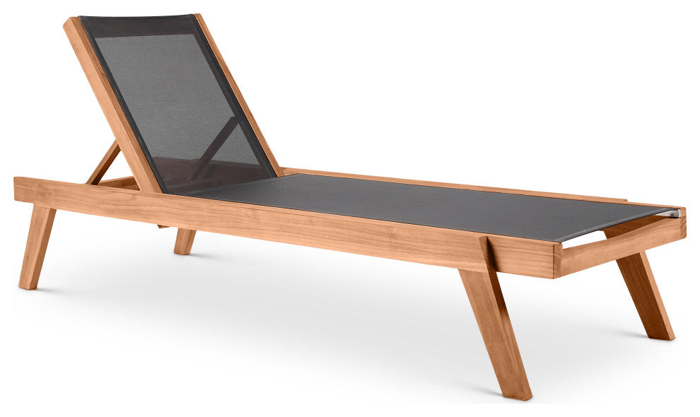 Tulum Waterproof Fabric Mesh Patio Lounger, Black