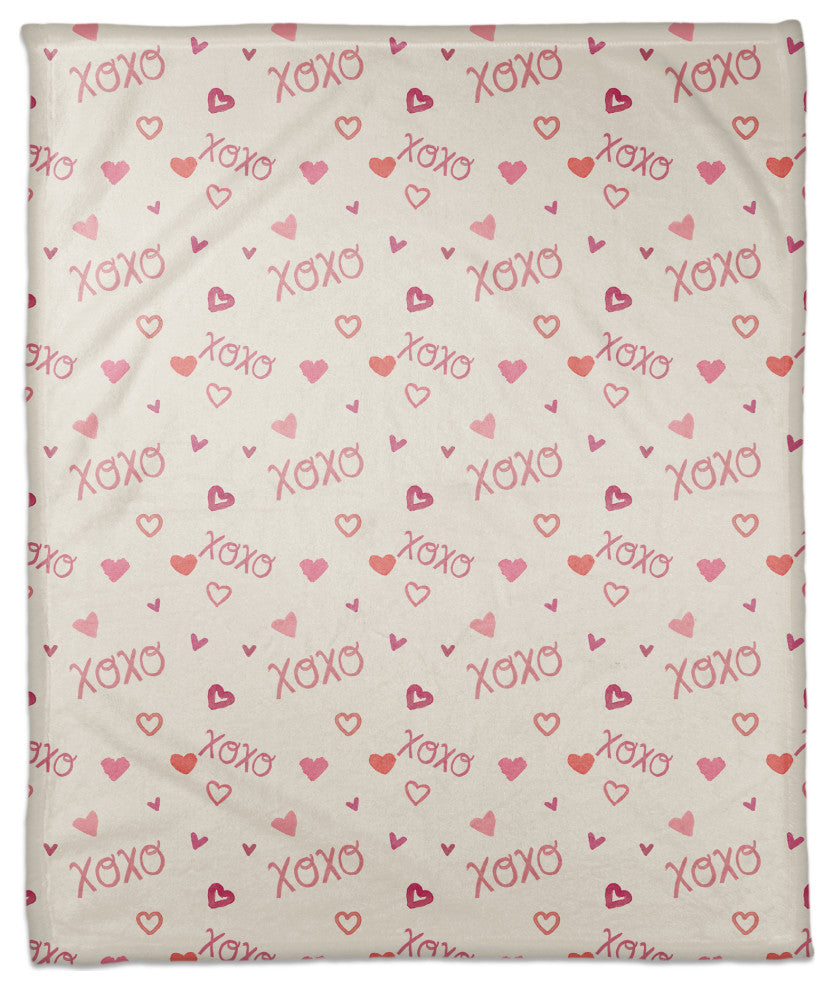 XOXO Pattern 50"x60" Coral Fleece Blanket