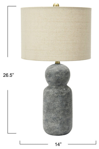 14" Round Stoneware Desk Lamp