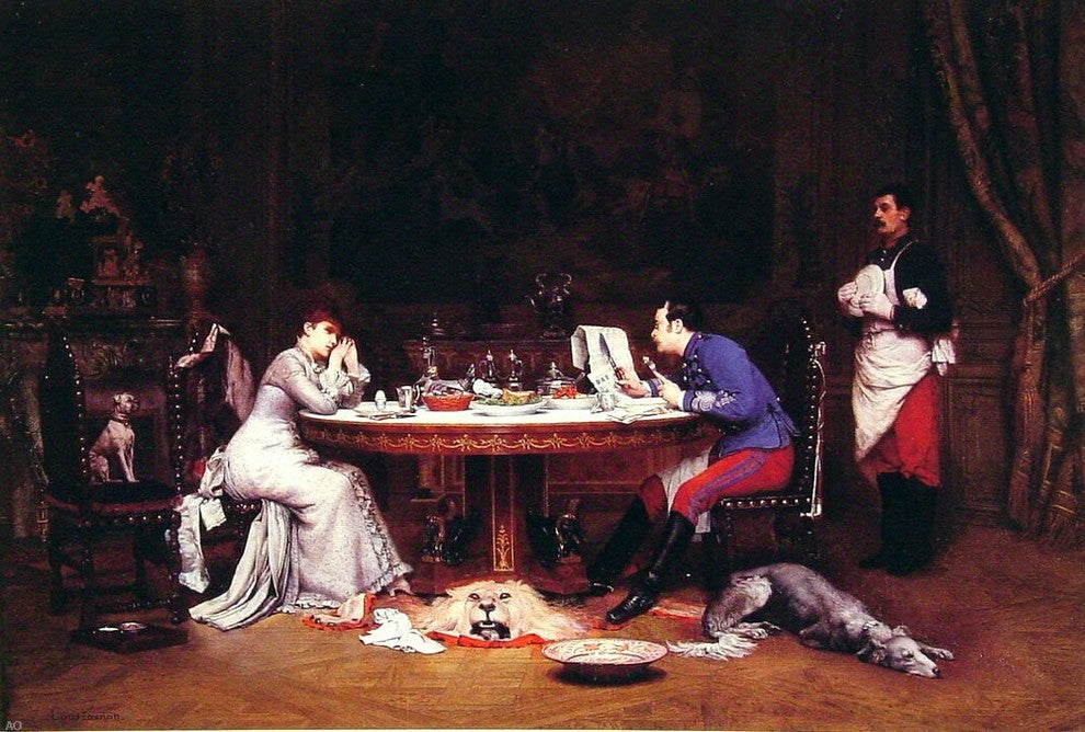 Auguste Georges Loustanau The Neglectful Husband Gallery Wrapped Canvas Print
