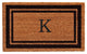 Black Border 18"x30" Monogram Doormat, Letter K